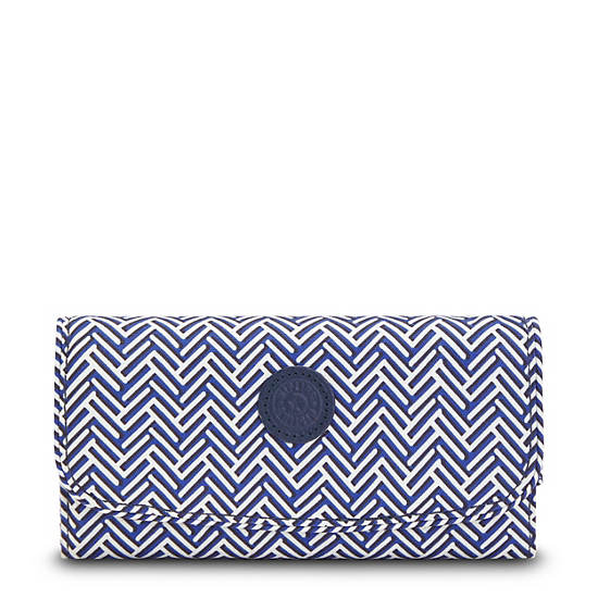 Kipling Money Land Printed Snap Wallet Portefeuille Blauw | België 1034RV